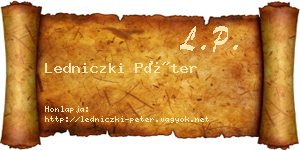 Ledniczki Péter névjegykártya